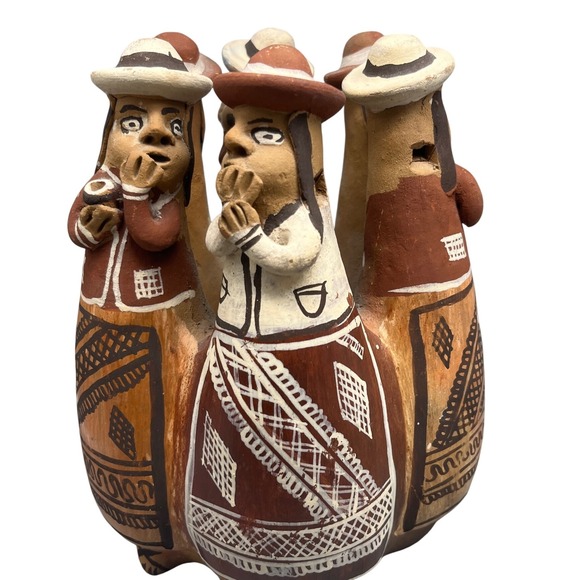 Other - Peruvian Latin American Folk Art Gossiping Ladies Pottery Clay Whistle